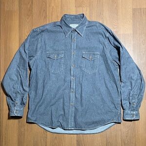 Wrangler Jeans Co Authentic Denim Mfg Co Button-Up Shirt Men’s 47 XL